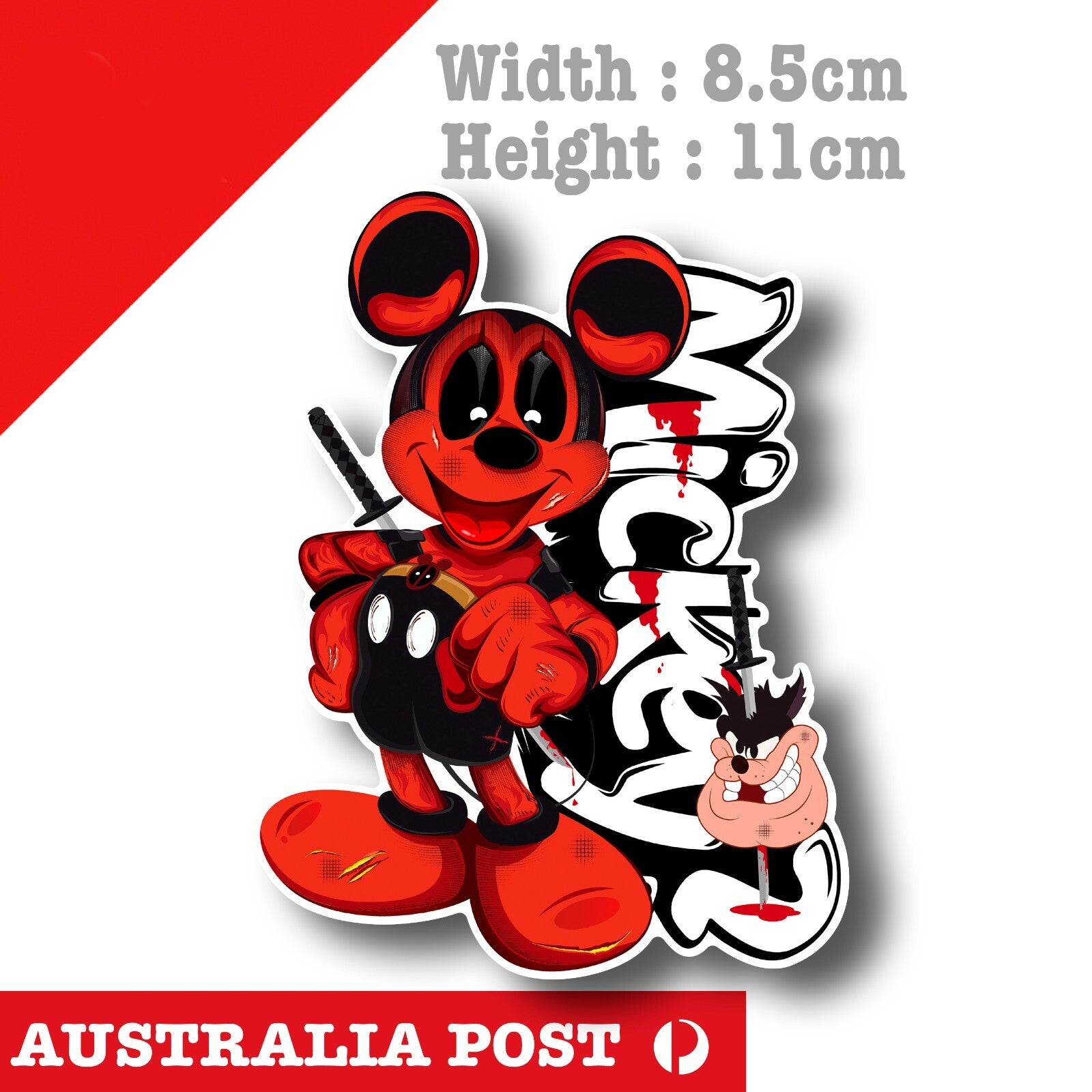 Mickey Mouse As Deadpool, Funny Deadpool Marvel Sticker