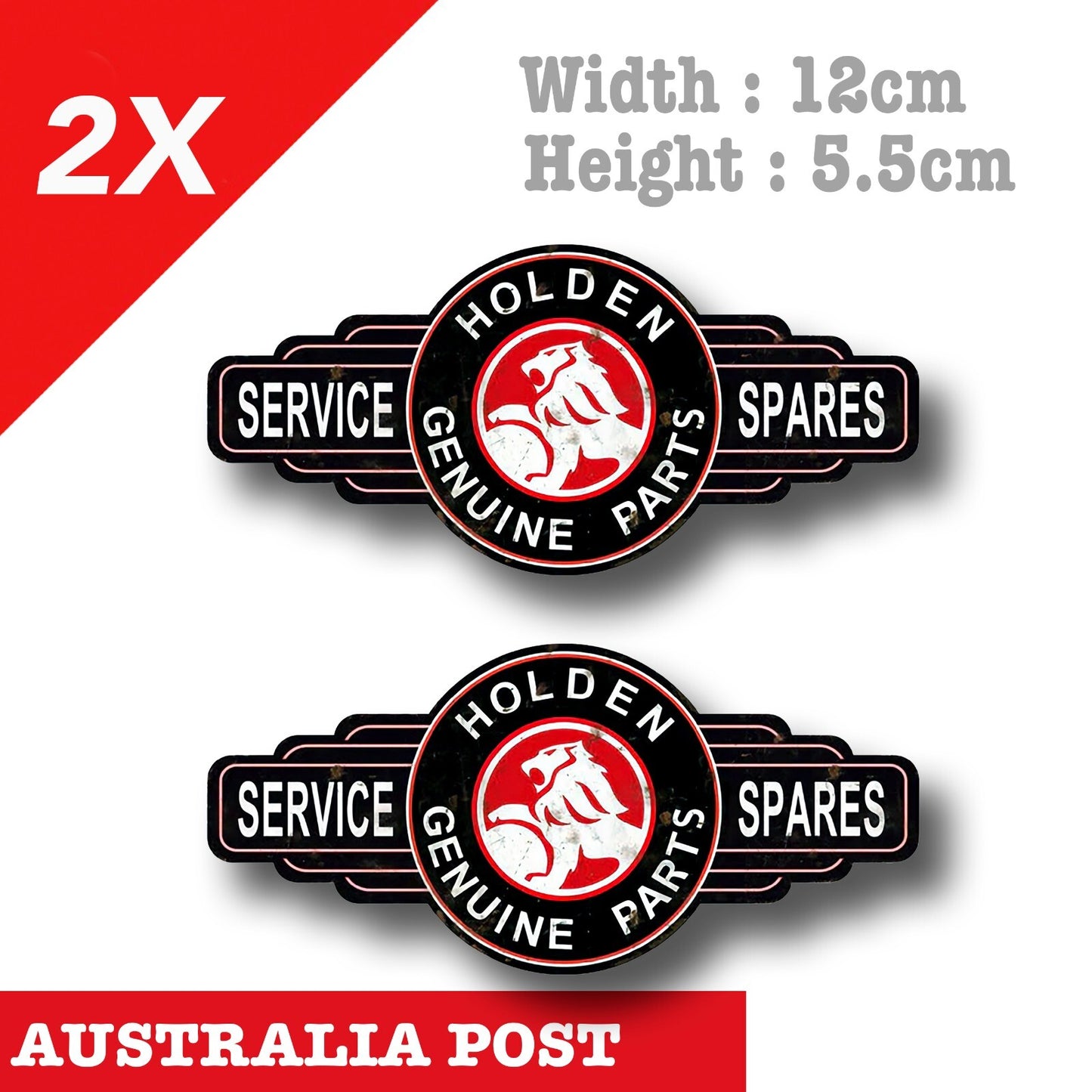 Holden Service Vintage Rusted Sign - HOLDEN logo x2 Decal Sticker