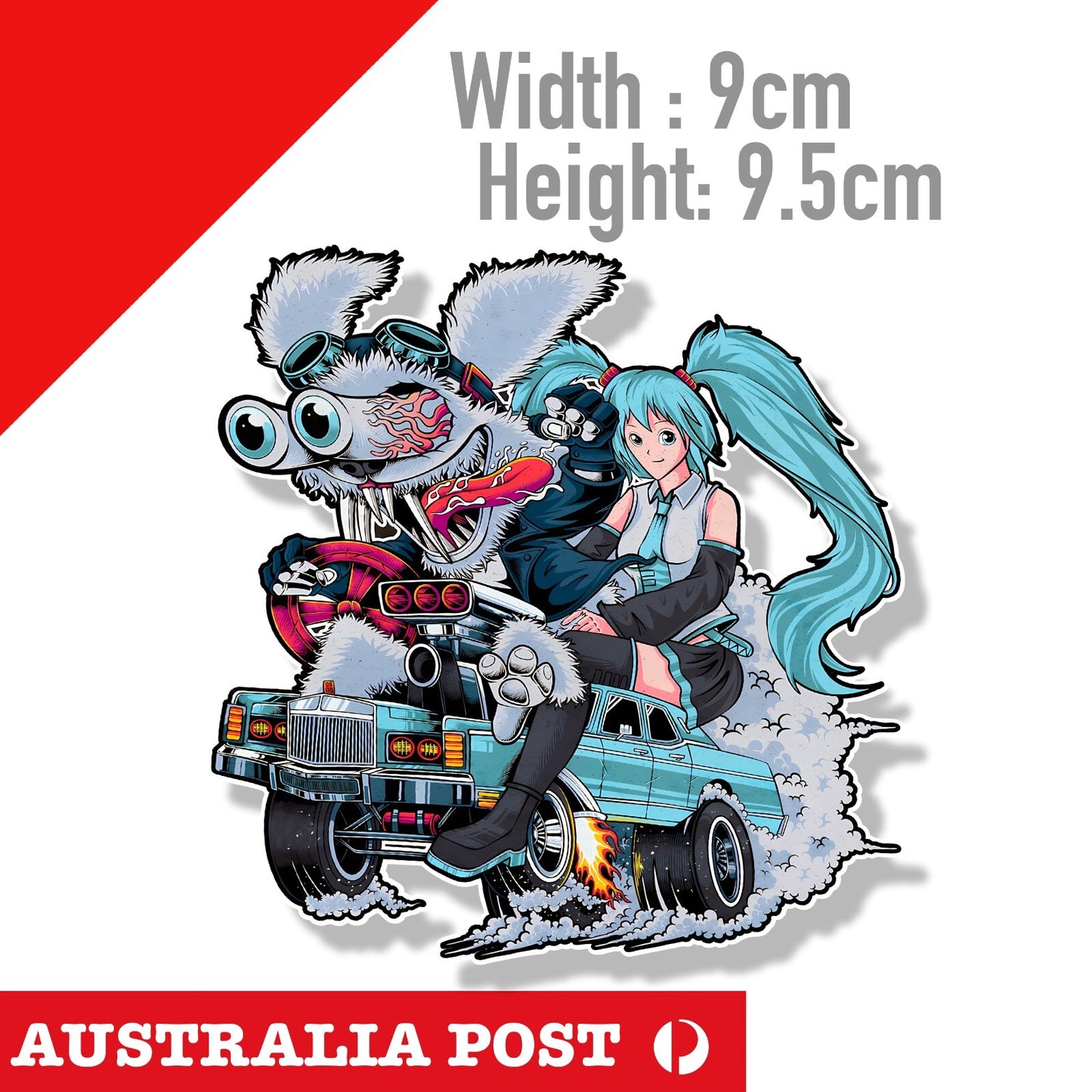 HOT ROD WAIFU HOT ROD Racing, Monster Rat Rider Sticker