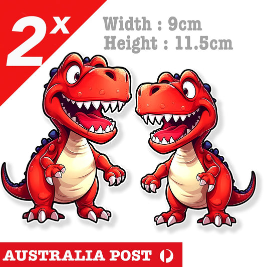 Dinosaur RED T-Rex Cute Animal Sticker, Baby Rainbow Dinosaur Sticker