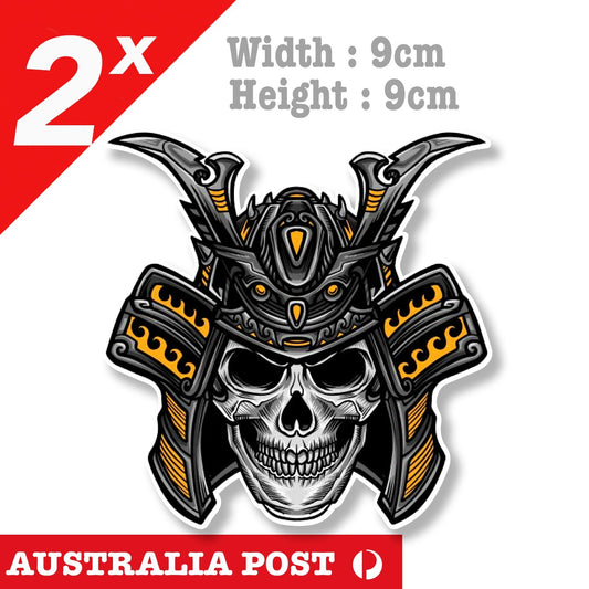 SAMURAI Skull with Helmet - Motorcycle, Helmet, Skull, Death Samurai Sticker