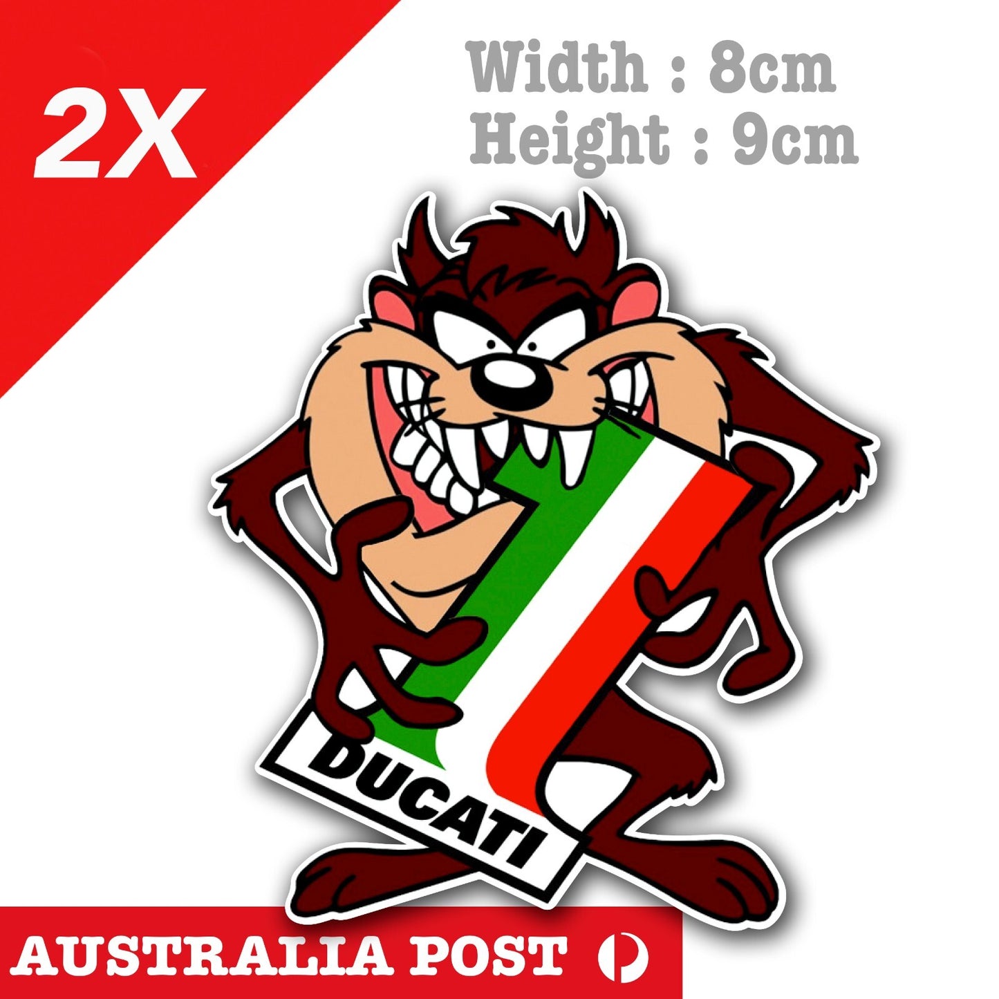 DUCATI Logo TAZ Tornado , Motorcycle , Helmet, Fuel Tank Sticker