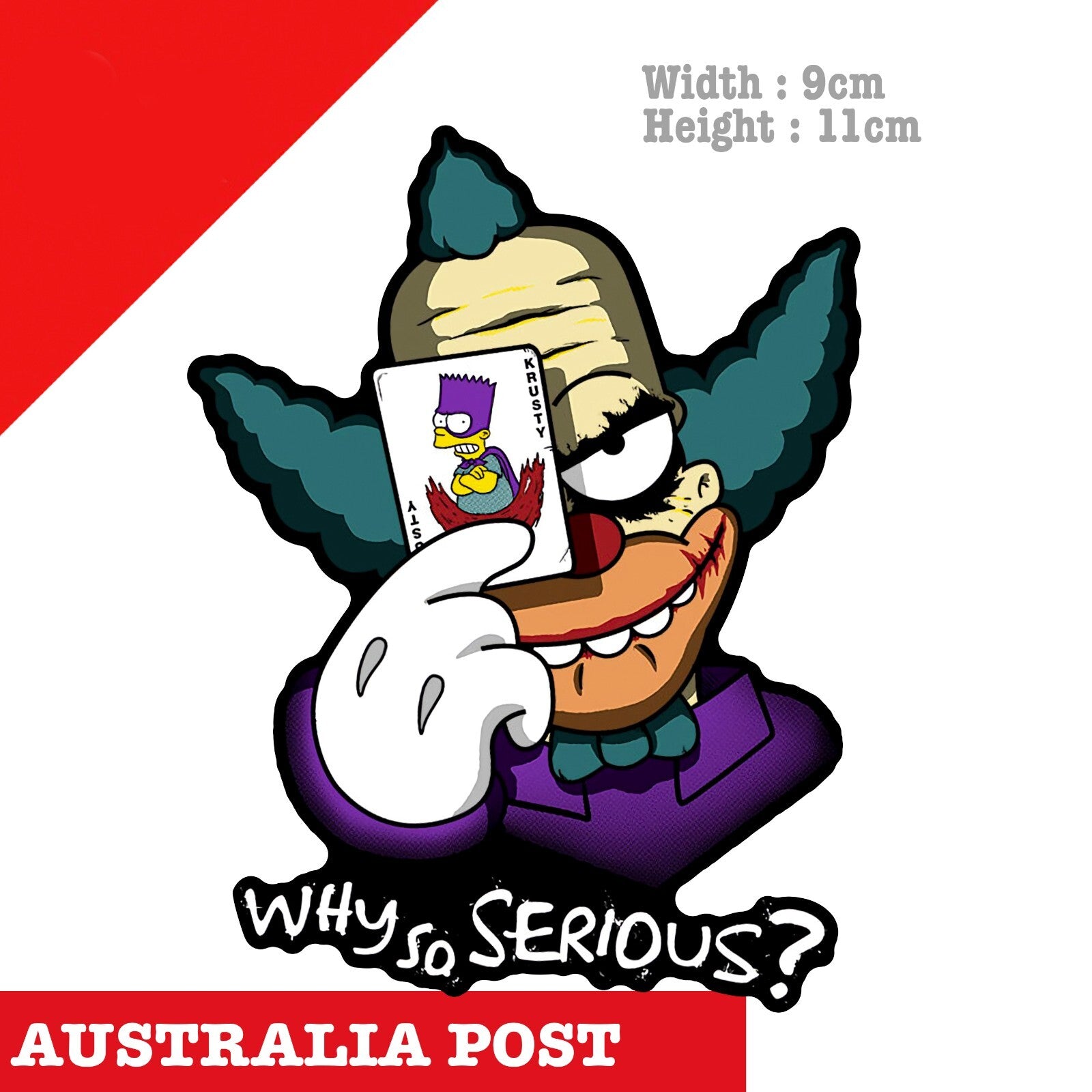 Krusty The Clown as Joker , DC Comic Funny Sompsons Character Sticker