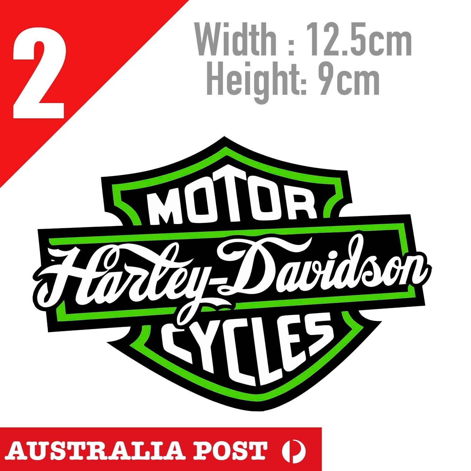 Harley Davidson Logo GREEN Motorcycle Logo, Helmet, Fuel Tank,Motorcycle Sticker