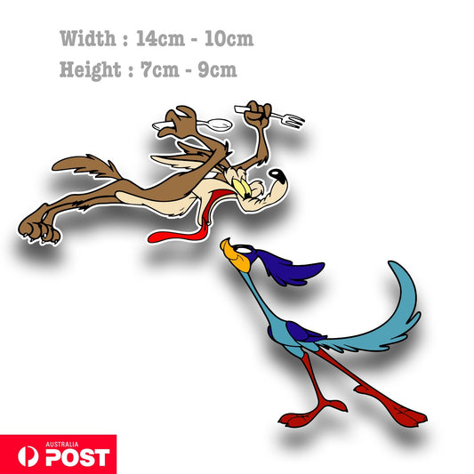 Road Runner  Beep Beep and Wile E Coyote Hunting Funny ACME Vinyl  Sticker
