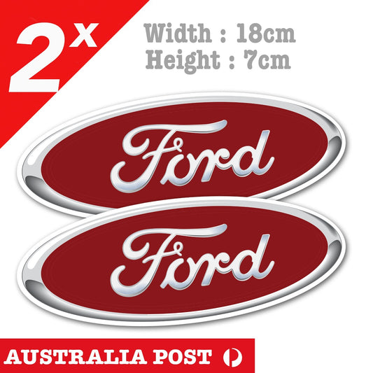 RED Ford Logo x2 - Ford Falcon , Focus logo Decal Stickers