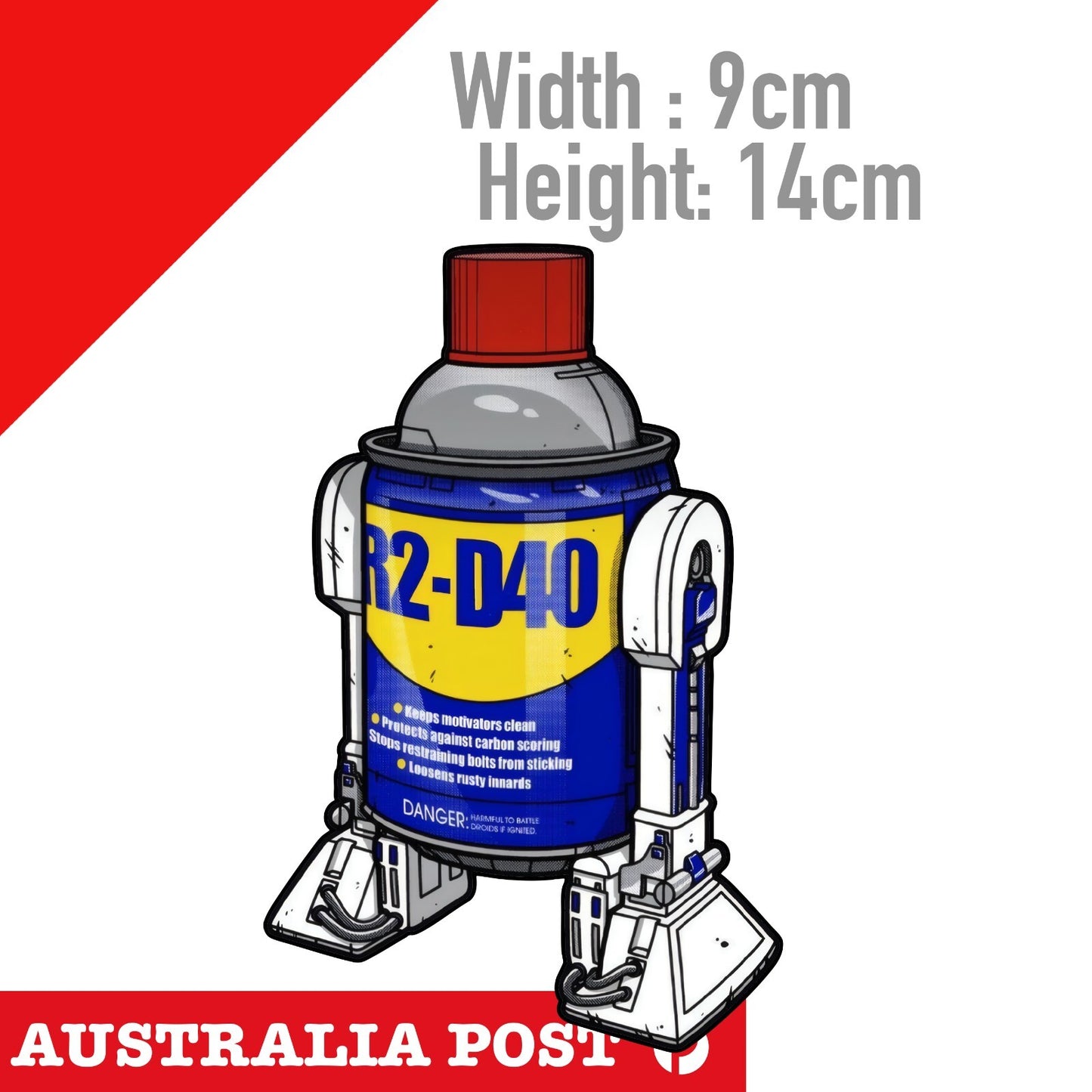 R2 D40 Funny WD-40 Robot Sticker