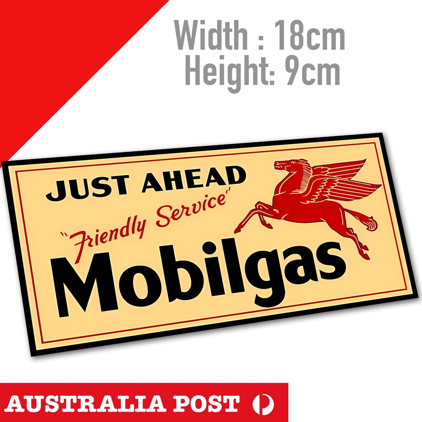 Mobil Pegasus  MOBILGAS Vintage Logo Sticker
