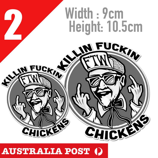 KFC Funny Logo , Killing All Chicken, Rude , Funny Logo Stickers