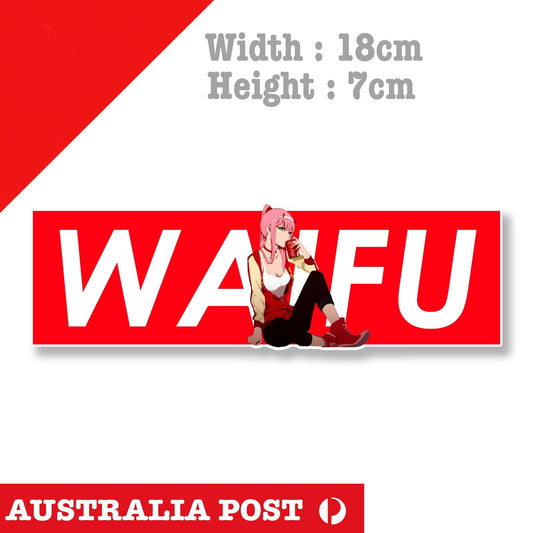 WAIFU Anime Sexy Girl Zero Two Darling Drinking Coca Cola  Sticker