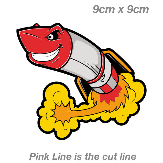 Cartoon Missle Funny Vinyl decal Sticker