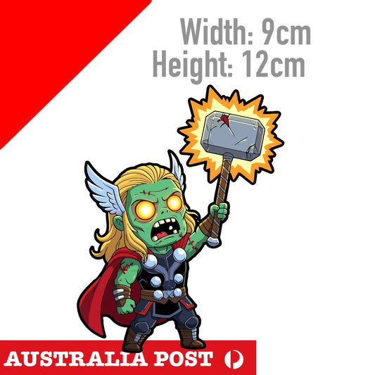 Zombie Thor Comic Style Sticker