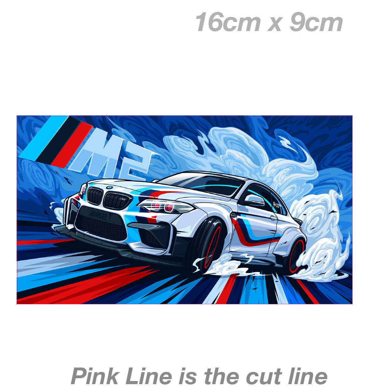 BMW M2 Performance Competition White Car JDM Car  Vinyl  Sticker 