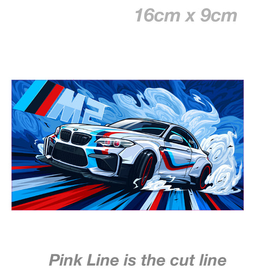 BMW M2 Performance Competition White Car JDM Car  Vinyl  Sticker 