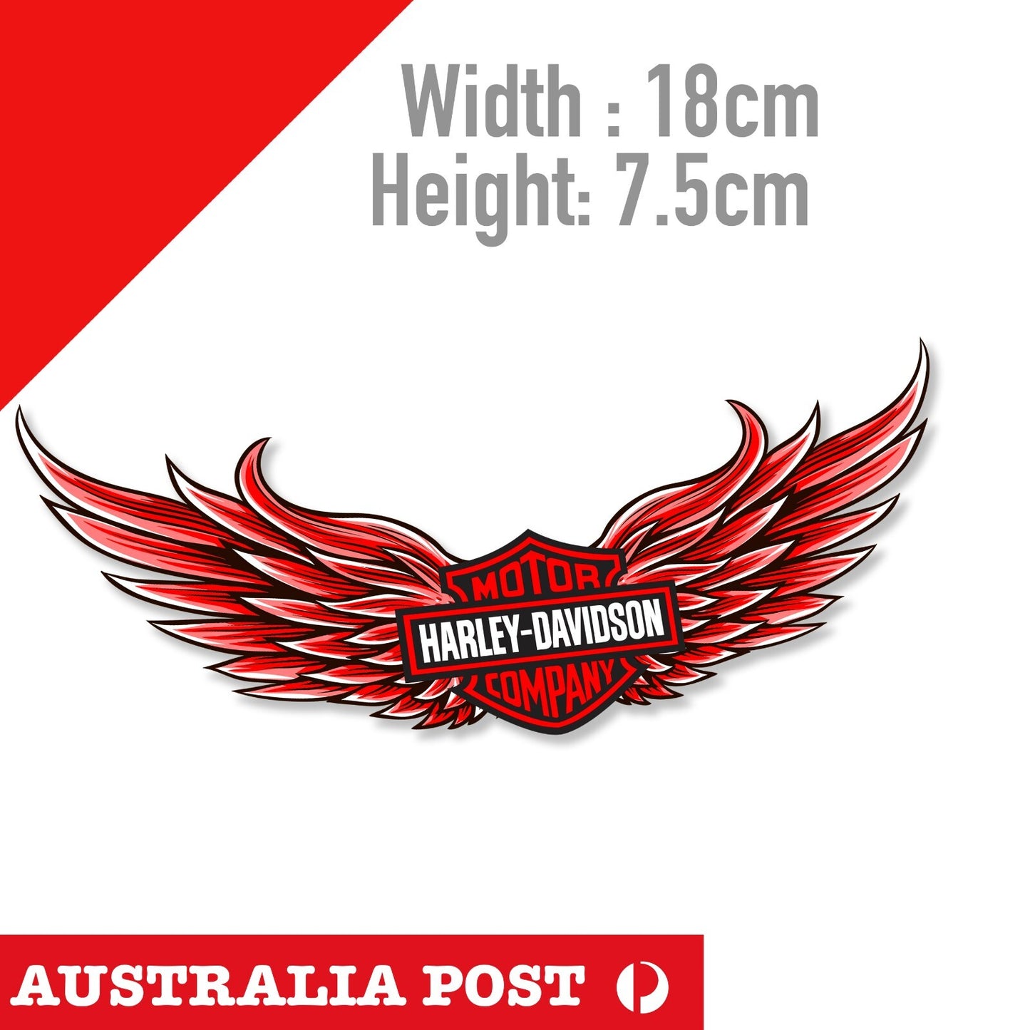 HARLEY Davidson Sticker For Laptop Motorcycle Car Ute Glass RED Log Decal
