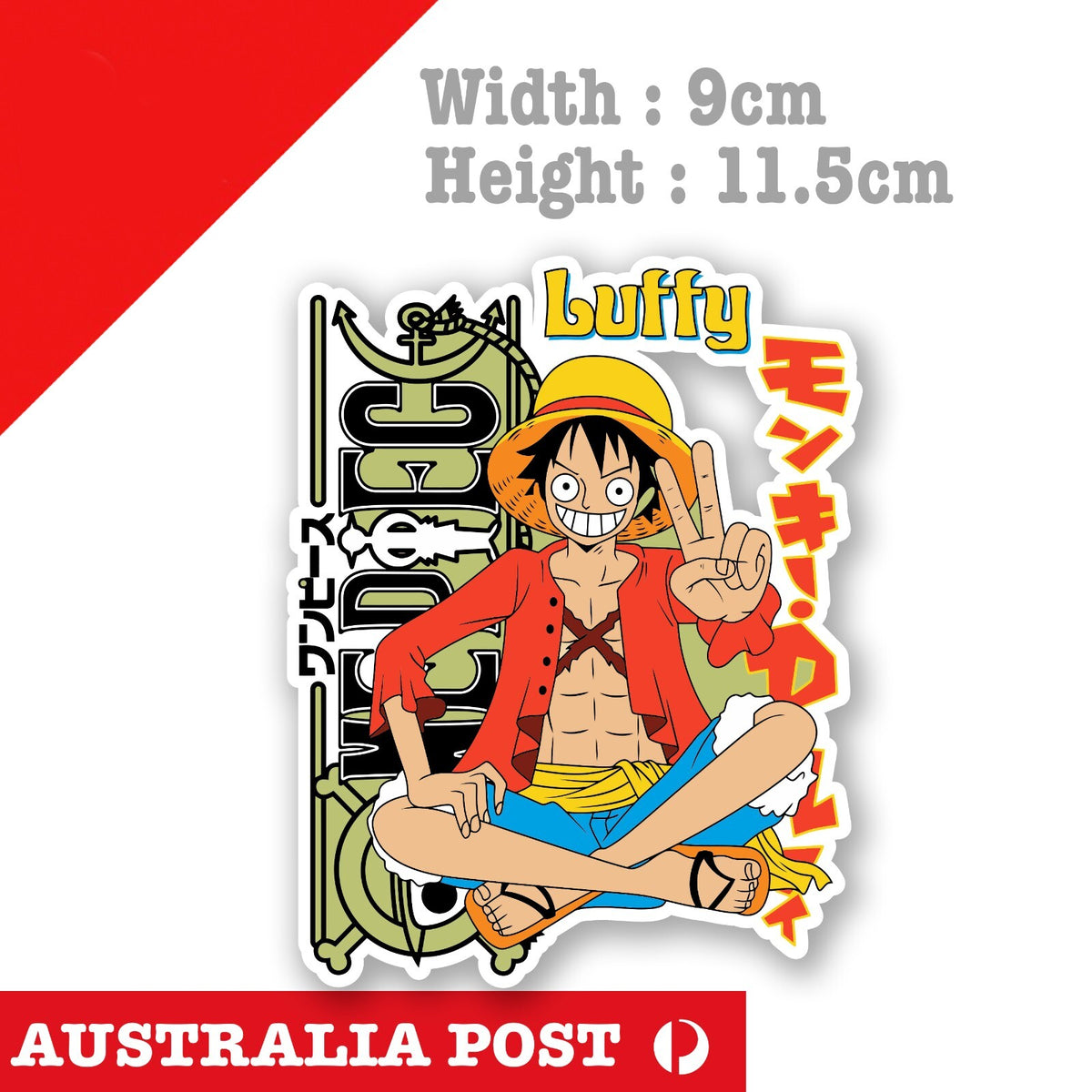 One Piece - Anime - Monkey D. Luffy Pirate King JDM Sticker