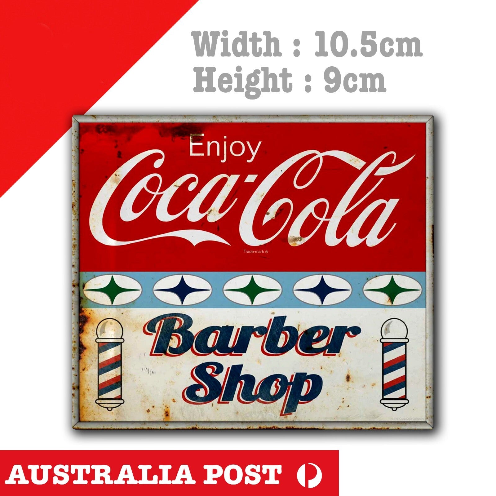 Coca Cola Barber Shop - Enjoy Coca Cola Old Vintage Retro Rusty Sign  Sticker 