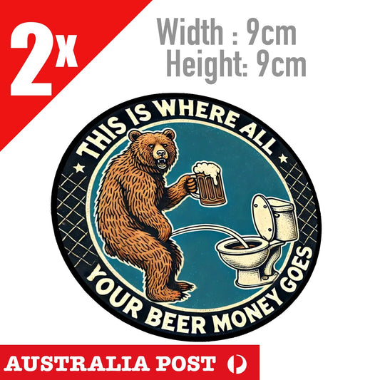 Funny Beer sticker Stickers Camping Trailer Bar Fridge mancave Stickers
