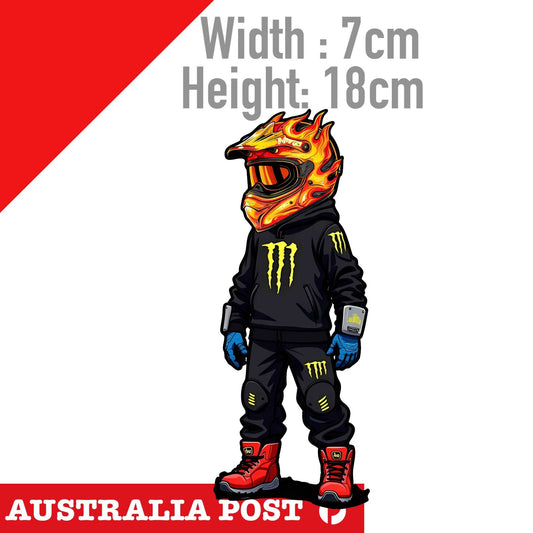Monster Energy Drink Dirt Bike Rider Flame Helmet Sticker