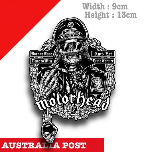 Motorhead Motorcycle Skull Middle Finger,Born to Lose , Live to Win Sticker