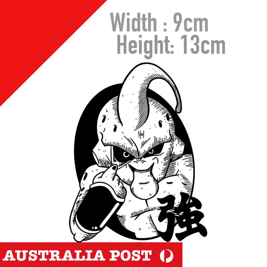 Majin Buu Black and White Dragon Ball Z Car, Laptop Vinyl  Sticker 