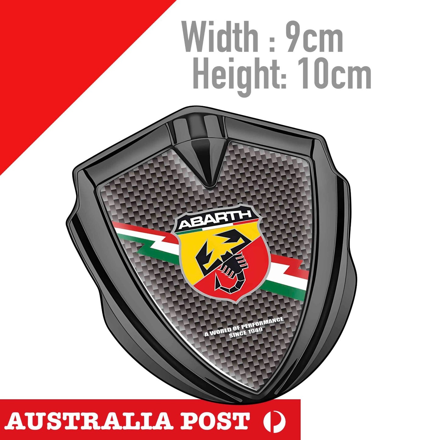 FIAT ABARTH Logo CARBON Style Badge,  ABARTH PERFORMANCE LOGO  Sticker