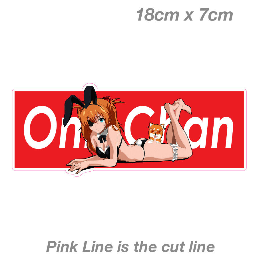 Onii-Chan Anime Sexy Playboy Bunny with Puppy Girl Slap  Vinyl  Sticker 