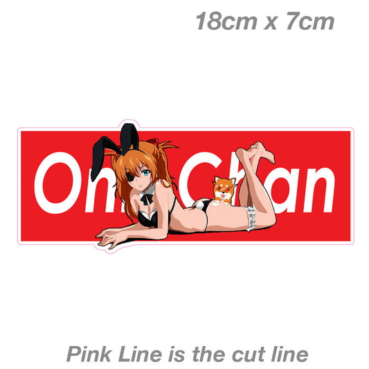 Onii-Chan Anime Sexy Playboy Bunny with Puppy Girl Slap  Vinyl  Sticker 