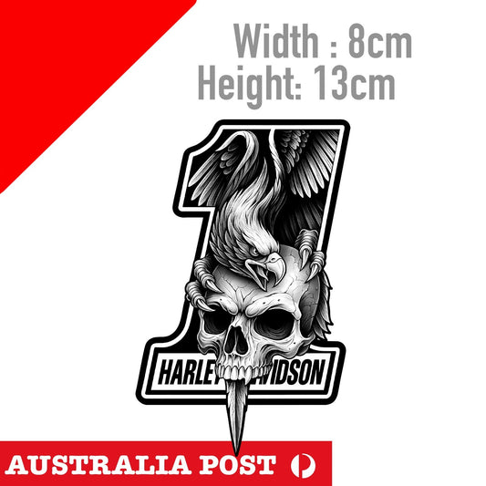 Harley Davidson Motorcycle Number 1 Eagle & Skull  Sticker