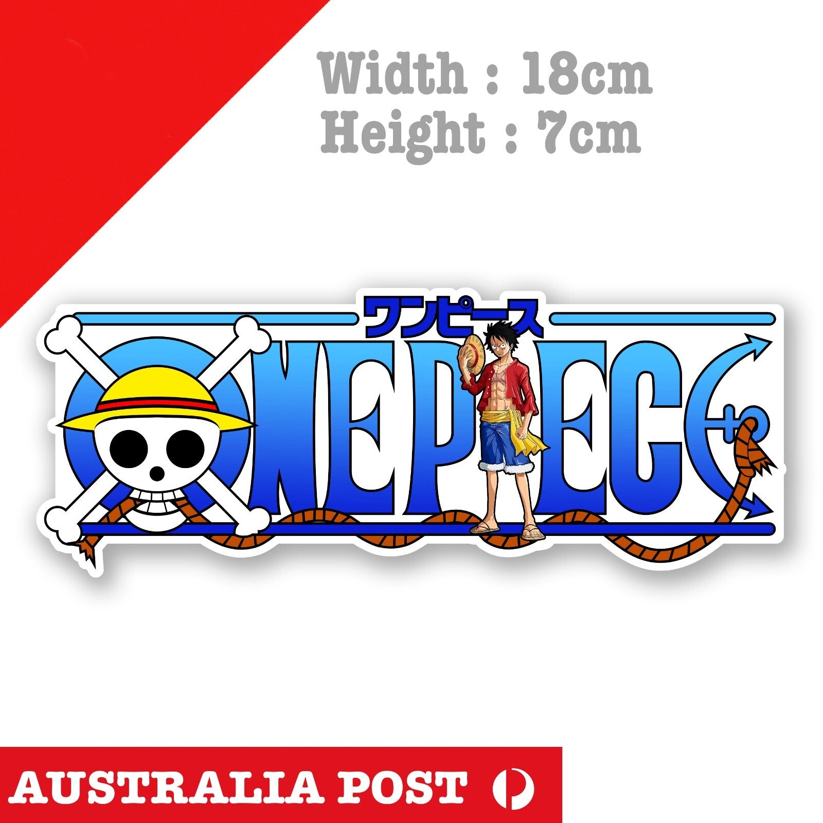 Pirate King, One Piece Monkey D. Luffy  Anime, Laptop Sticker