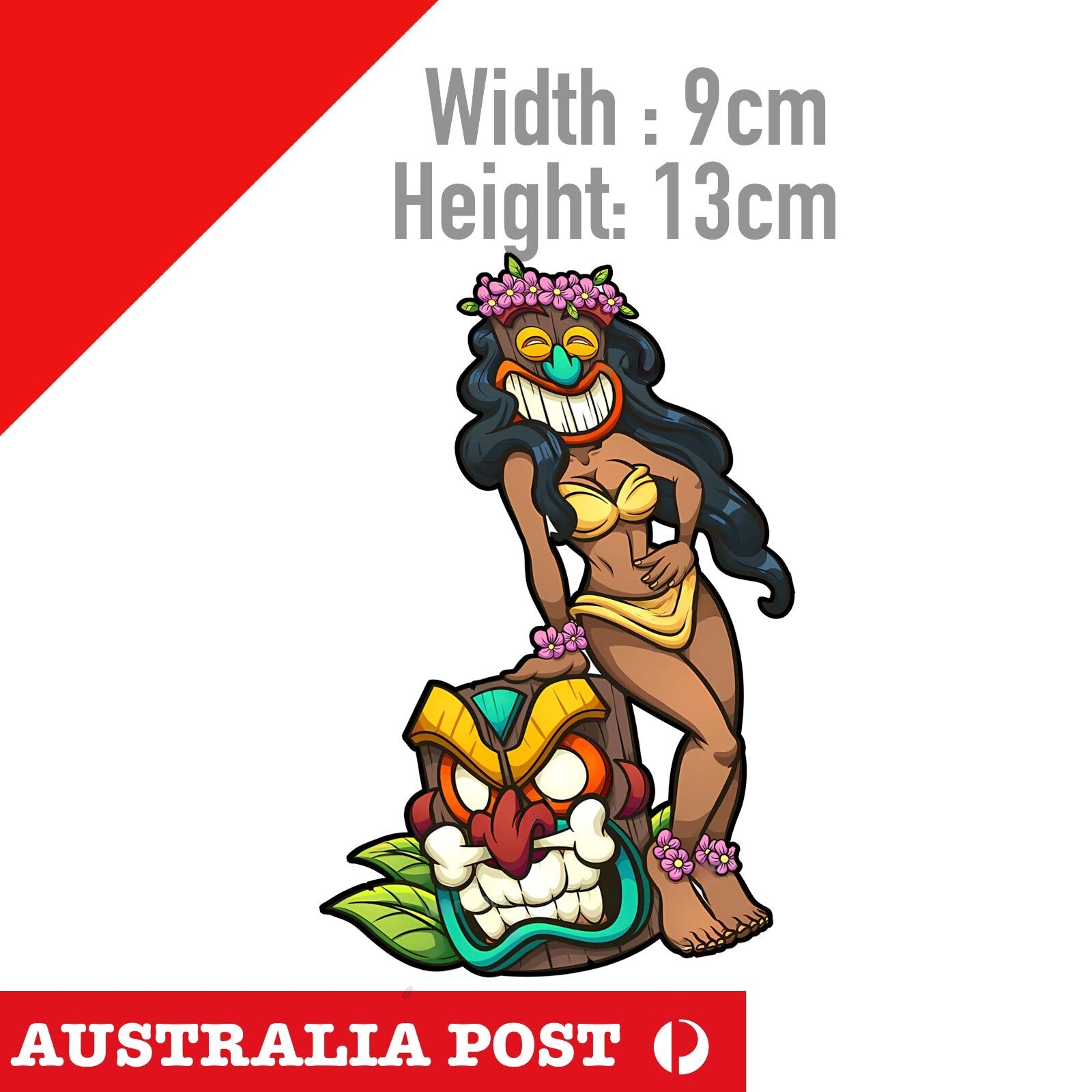 SEXY Tiki Mask Girl,  graffiti urban, Crash Bandicoot Mask  Sticker