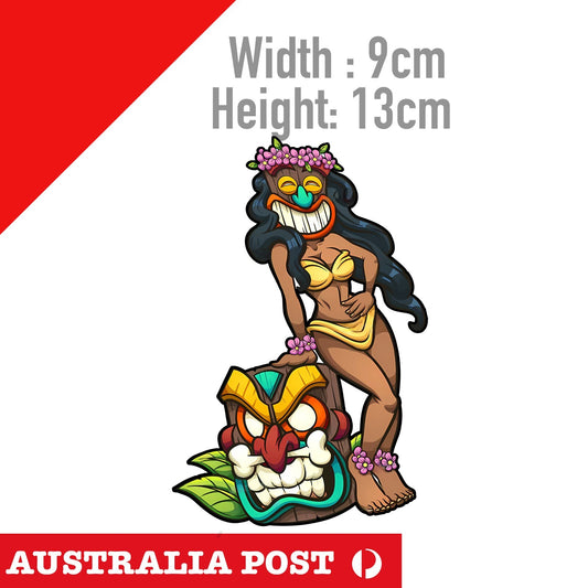 SEXY Tiki Mask Girl,  graffiti urban, Crash Bandicoot Mask  Sticker