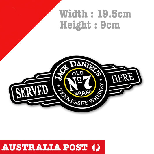 Jack Daniels Whiskey Tennessee Served Here Bar Fridge Vinyl Sticker