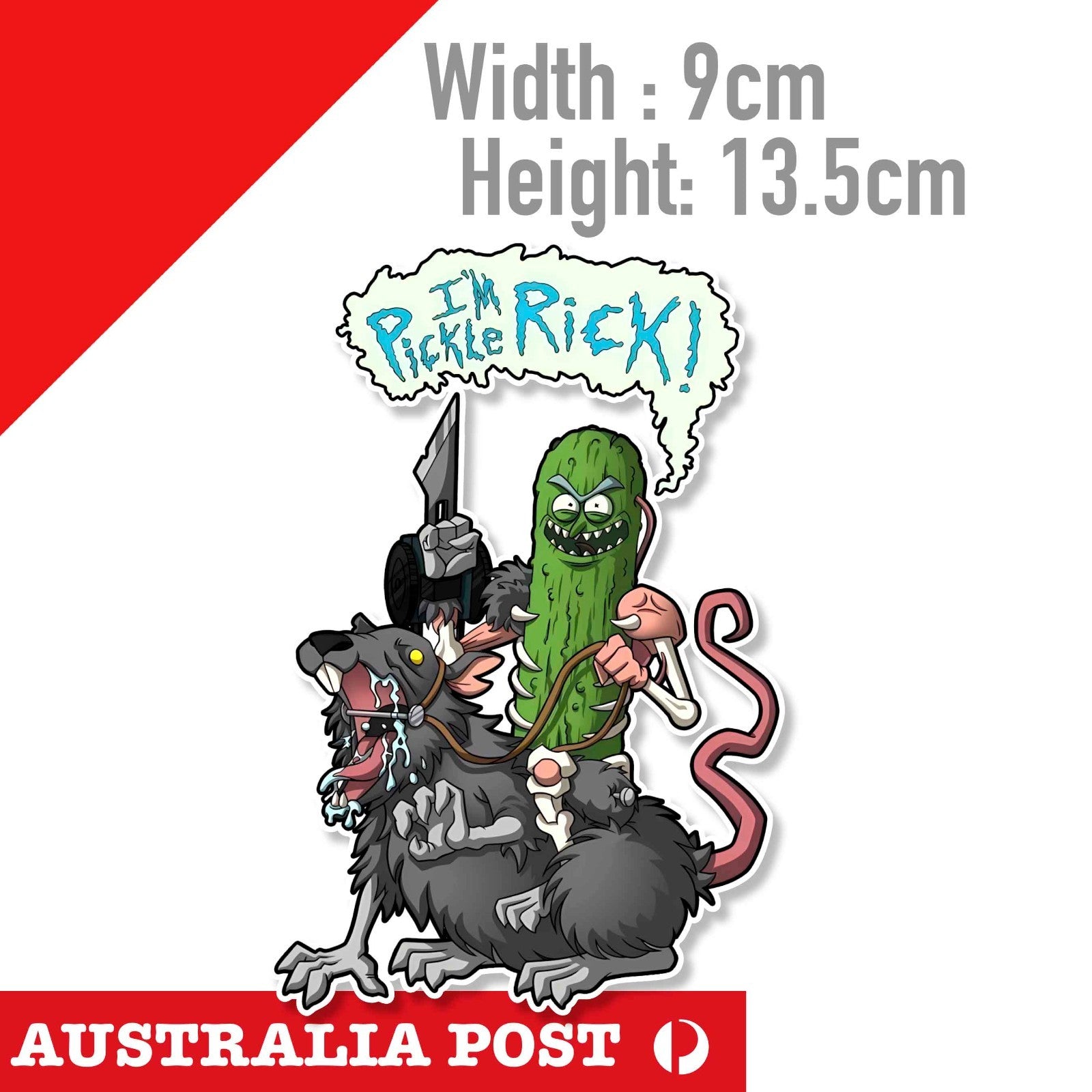 PICKLE RICK - Rick and Morty monster Fish Cartoon Funny  Sticker