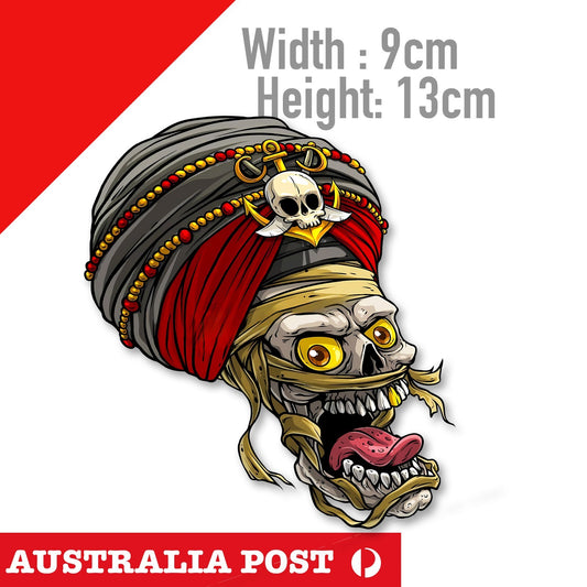 Evil Skull Mummy, Motorcycle Helmet, Fuel Tank, Skull Logo Sticker