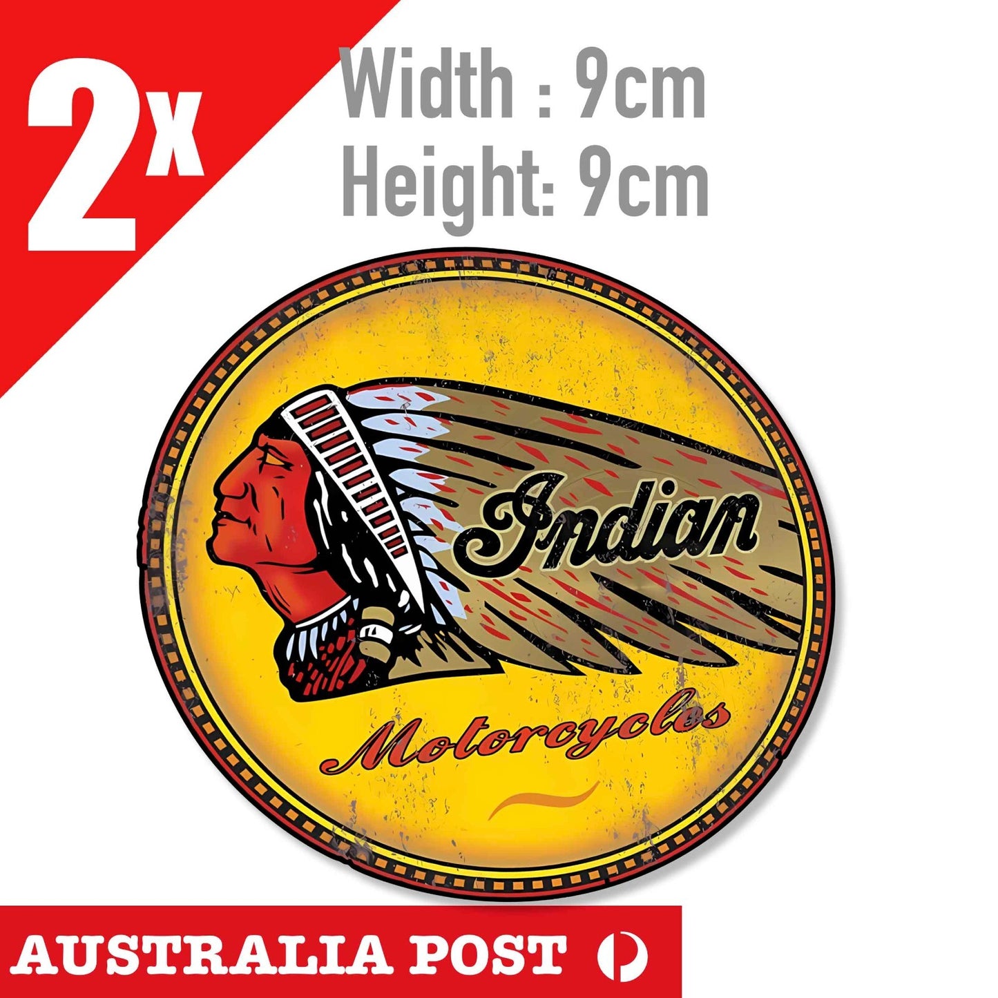Indian motorcycle Vintage Old Rustic Round  Sticker