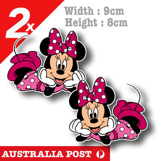 Minnie Mouse Cute Pink Outfit , Minnie Mouse Cartoon Character Disney Sticker