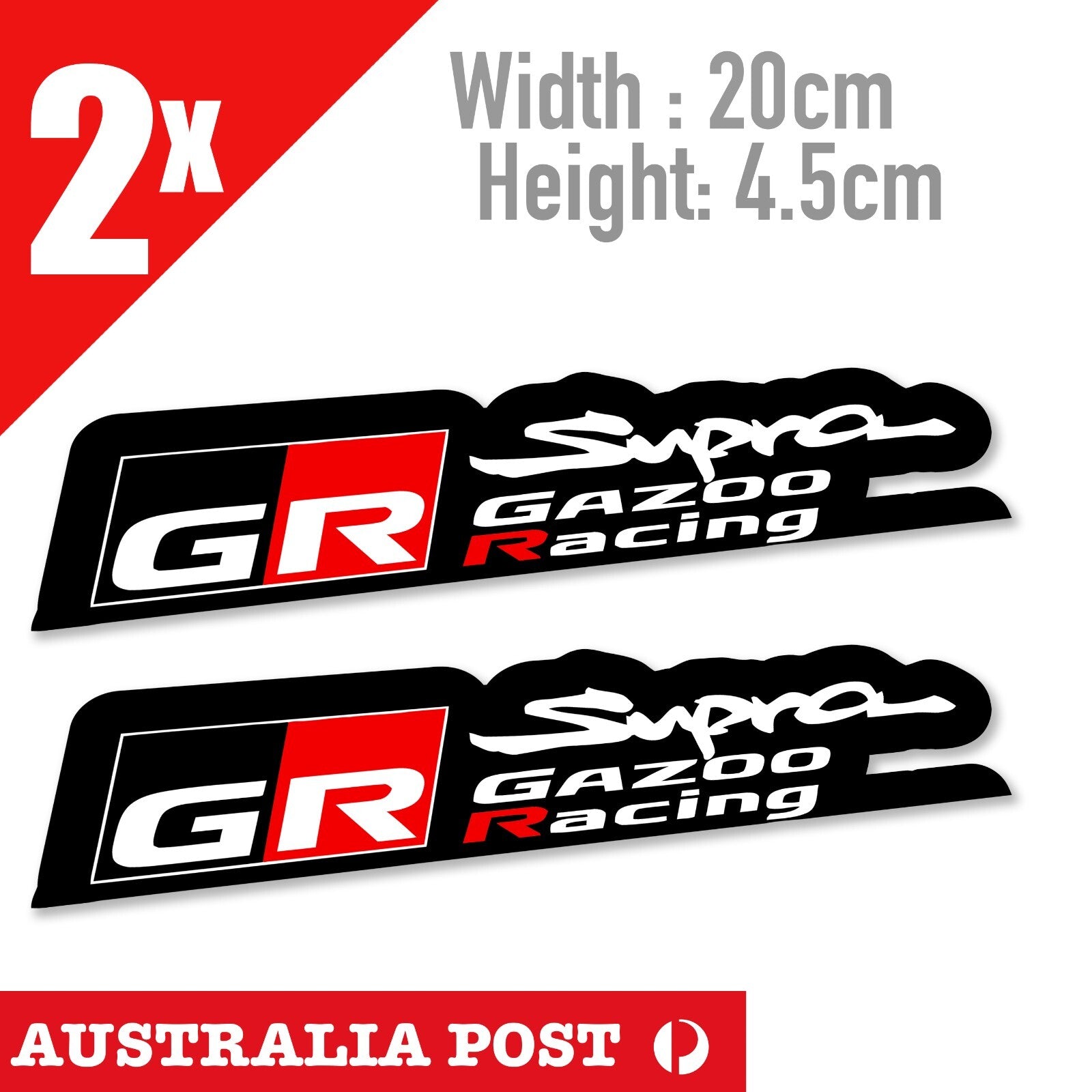 Toyota SUPRA Gazoo Racing GR Black Slap x2 JDM Laptop , Car  Sticker