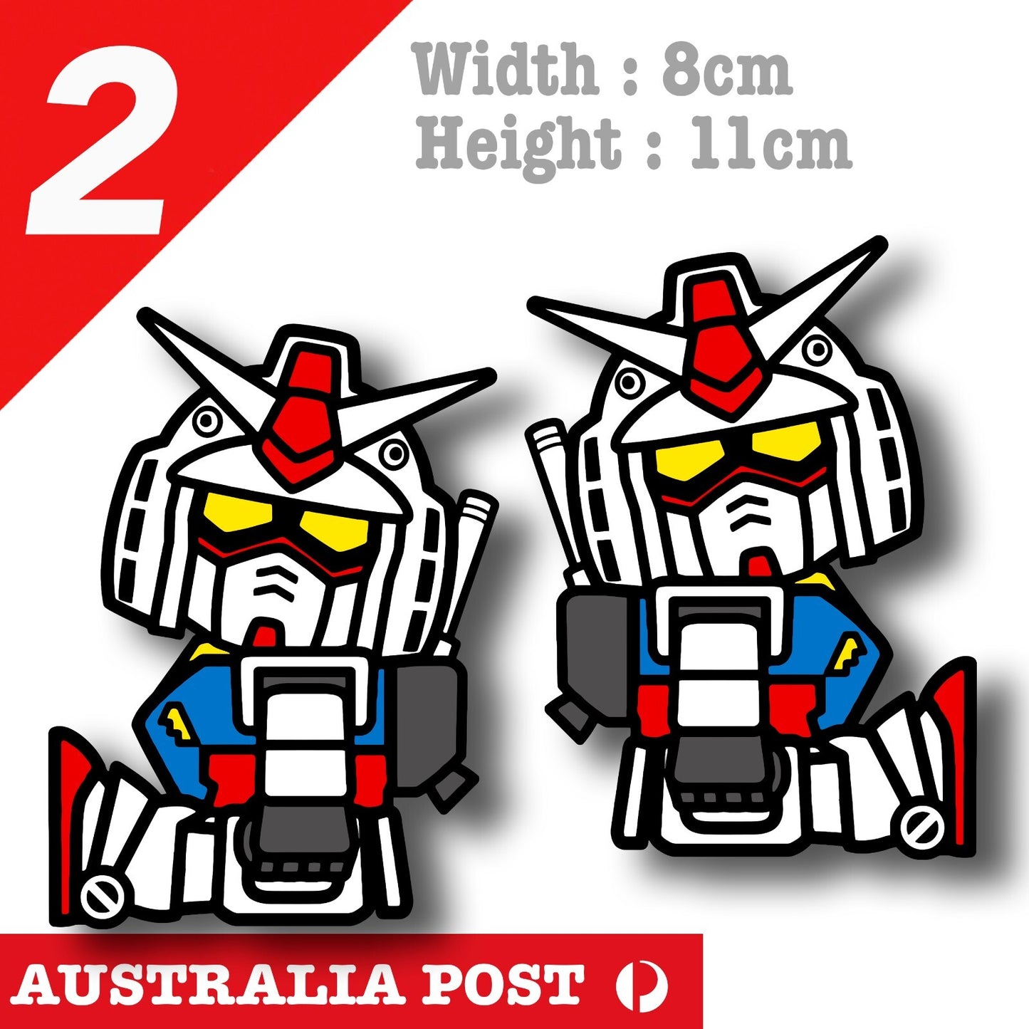 Gundam Rx782 Chibi Sitting Cute Decal Sticker