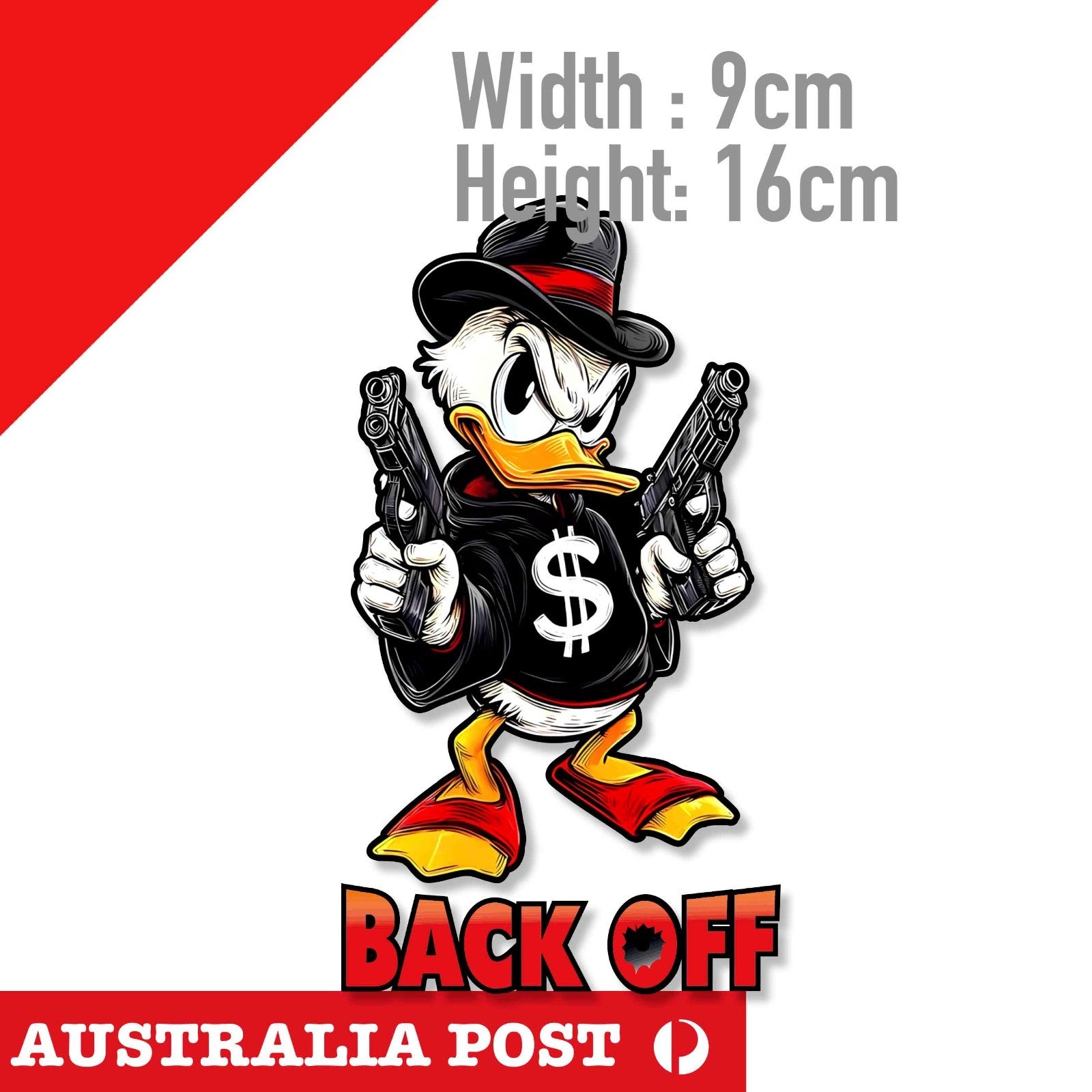 BACK OFF Donal DUCK Vinyl Decal Sticker Car Window Laptop Disney  Hawaii