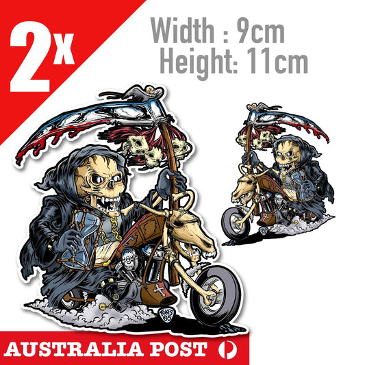GRIM REAPER Hot Rod - Mancave Hot Rod Americana Racing Motorcycle Stickers