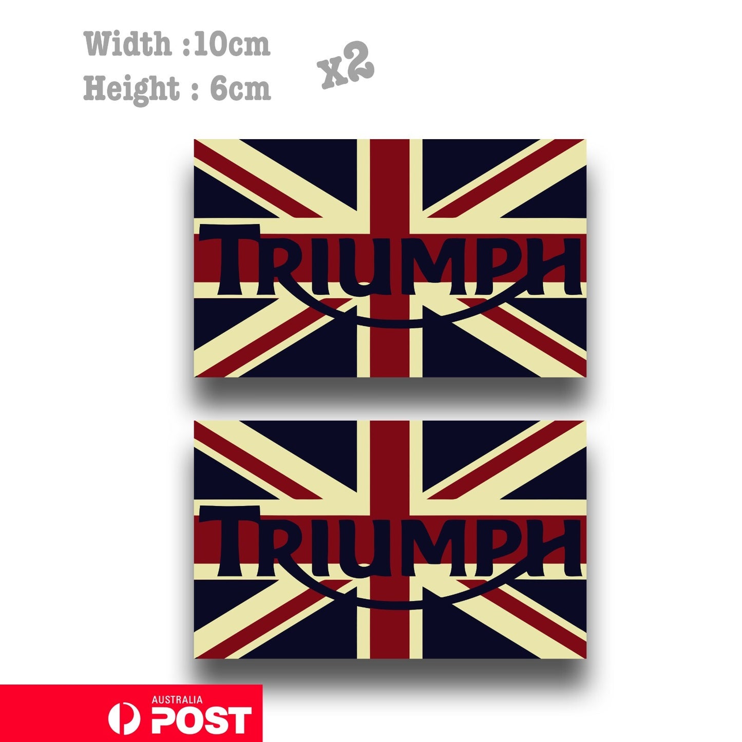 Triumph UK Flag Logo, Motorcycle , Helmet  Vinyl  Sticker