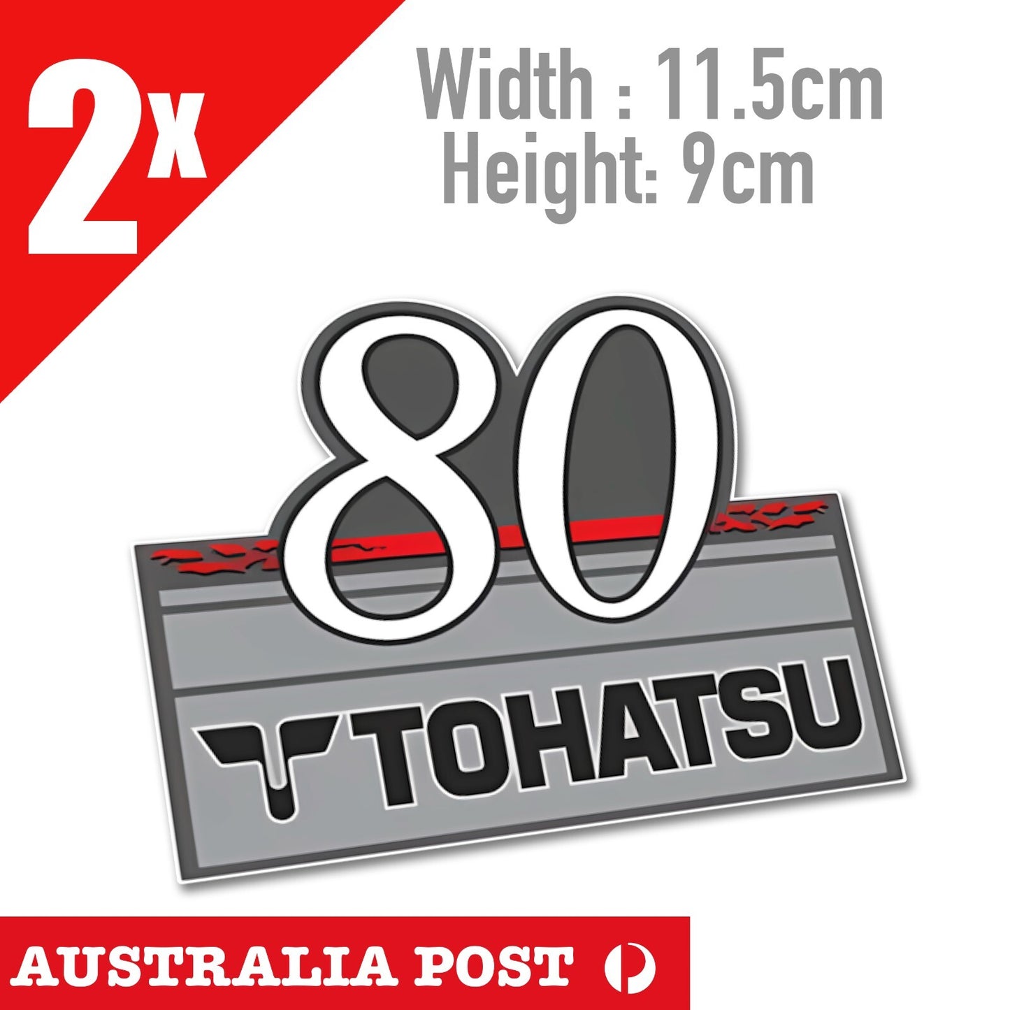 TOHATSU - 80hp AUTOMIXING outboard Boat engine decals stickers