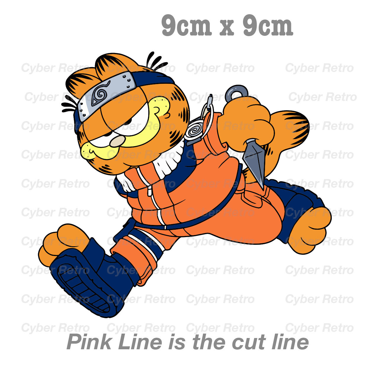 Garfield the Cat as Naruto Uzumaki JDM Funny Vinyl  Sticker