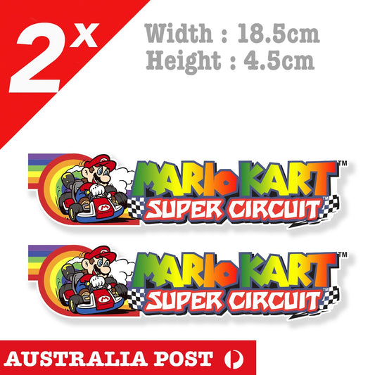 Super Mario Cart Speeding Banner, Mario Game Boy Character Racing Car Sticker