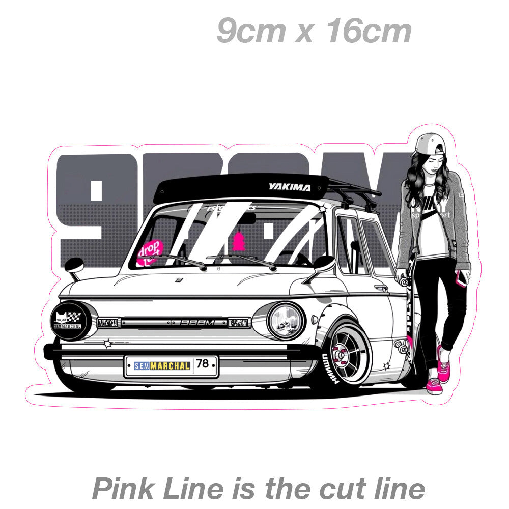 SEV Marchall Logo ZAZ Zaporozhets Car Nikie Girl Vinyl  Sticker 