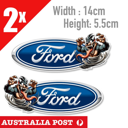 FORD Logo TAZ Tornado Car Logo 2x , Ford Logo Sticker