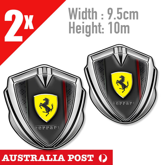 Ferrari Red badge Car Logo Badge, Ferrari Logo x2  Sticker