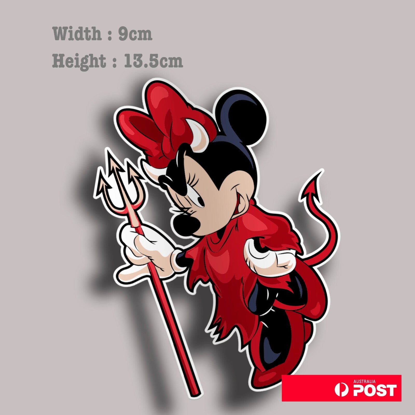 Minnie Mouse as Devil Cute , Funny Minnie Mouse   Vinyl  Sticker 