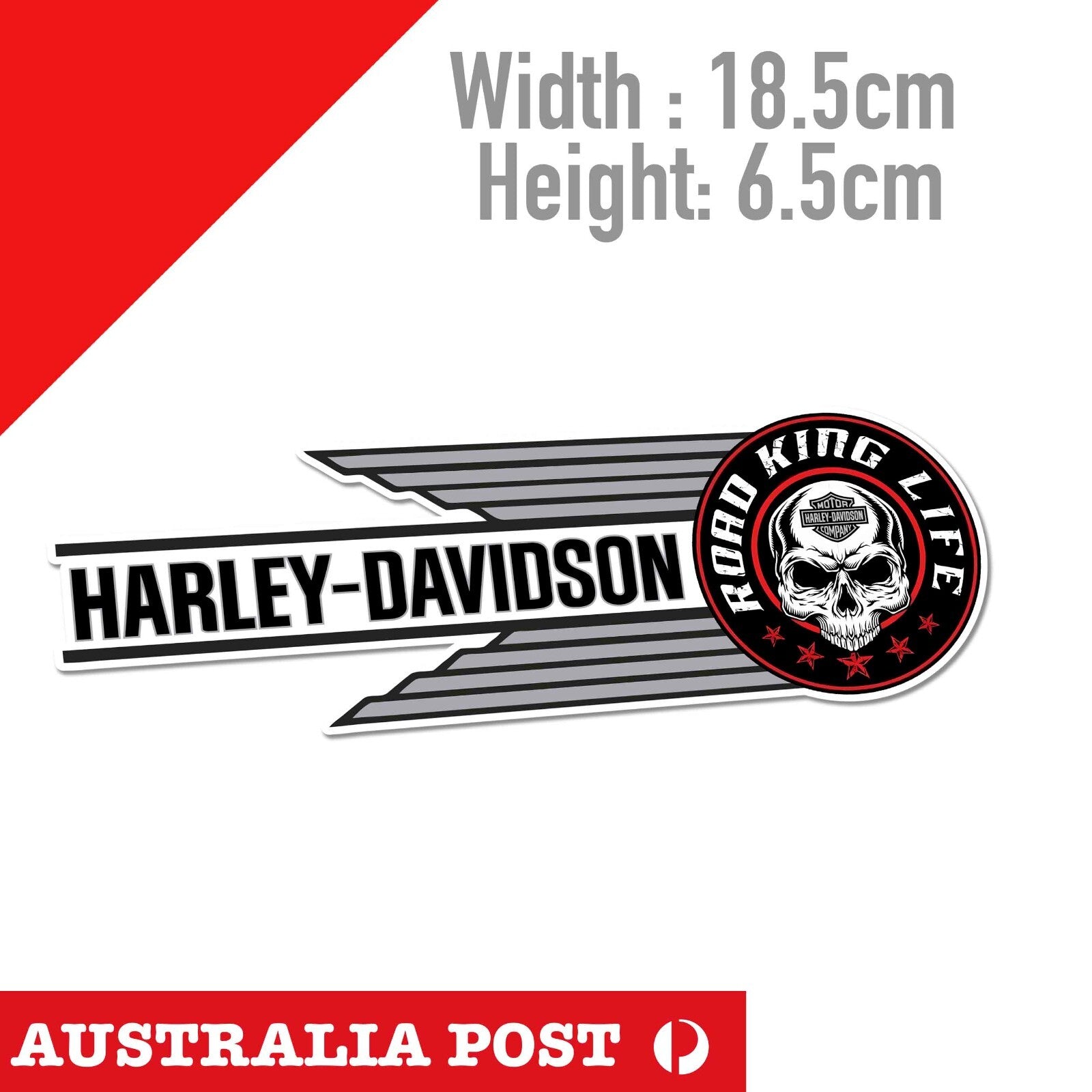 Harley Davidson Skull Head, Road King Life, Fuel Tank Logo,Helmet, Bike Stickers